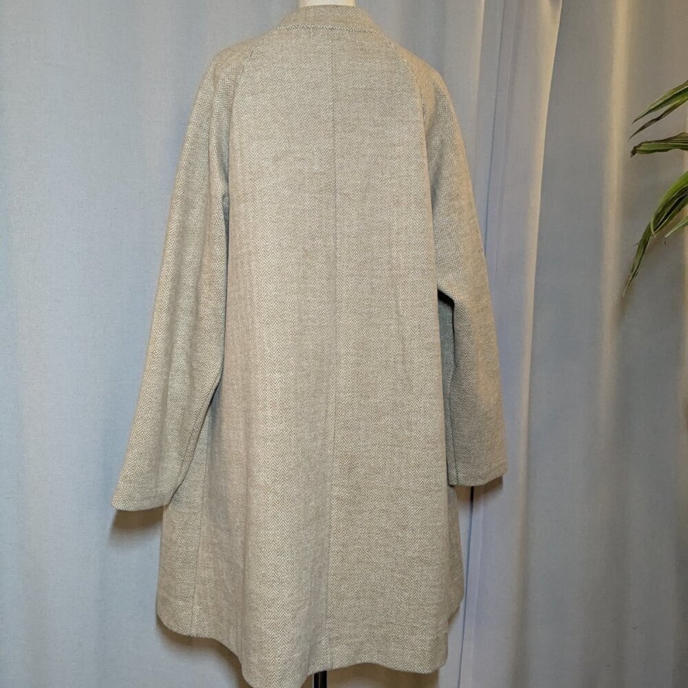 Madewell Coat Tan Stanza Herringbone Coat Wool Blend Camel Color Large - Picture 4 of 8